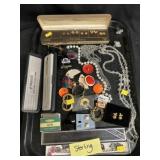 Sterling Charm Bracelet w/ Costume Jewelry