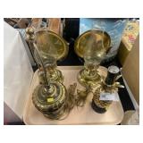 Four Decorative Brass Table Lights