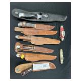 Grouping of Hunting, Folding & Pocket Knives