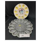 Pattern Glass & Ceramic Egg Plates