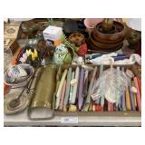 Assorted Candles, Turn Wood Bowl & Home Decor