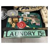 Advertising Tins, Sewing Supplies, Etc.
