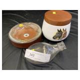 Tobacco Canister w/ Ashtray & Bottle