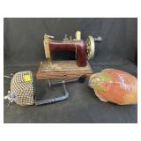 Vintage Sewing Machine w/ Pincushions
