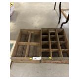 2 Wooden Beverage Trays