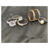 (5) Sterling Silver Rings