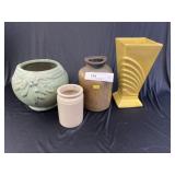Art Pottery w/ Stoneware Canisters