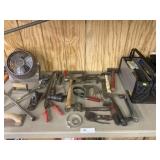 Assorted Hand Tools, Tool Box, & Fan