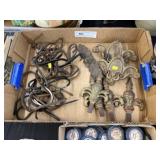 Wrought Iron Meat Hooks w/ Cast Metal Accents