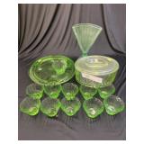 Assort. of Green Depression Glassware