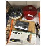 Cast Metal Dutch Oven, Cutting Boards, & Misc.