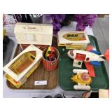 2 Tray Lots of Vintage Fisher Price Toys