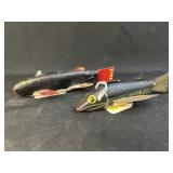 (2) Vintage Wooden Vintage Fish Decoys