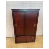 Wood Wardrobe Armoire Cedar-Lined Sliding Doors