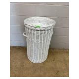 White Wicker Laundry Hamper With Handles