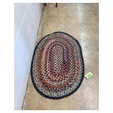 Oval Braided Multi-Color Textile Rug
