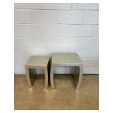 2 Silver Finish End Tables
