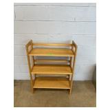 Three-Tier Solid Wood Open Shelf Unit