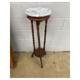 Round Marble Top Plant Stand with Twisted Legs