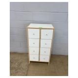 8-Drawer Wood Storage Cabinet with White Fronts