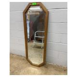 Octagonal Wall Mirror with Wood Frame