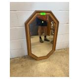 Octagonal Wall Mirror with Ornate Floral Frame