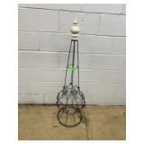Metal Garden Obelisk With Decorative Finial