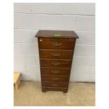 Six-Drawer Wood Lingerie Chest with Brass Pulls