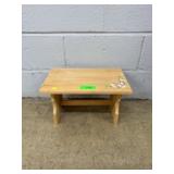 Small Hand-Painted Wooden Footstool
