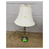 Metal Table Lamp With White Fabric Shade