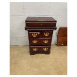 Two-Piece Mahogany Miniature Chest and Box