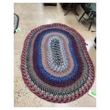 Hand-Braided Multicolor Oval Rug