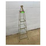 Metal and Glass Four-Tier Etagere Shelf