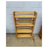 Four-Tier Natural Wood Shelf Unit