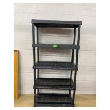 Five-Shelf Black Plastic Storage Rack