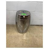 Metallic Barrel-Shaped Garden Stool