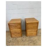 Oak Two-Drawer Filing Cabinets