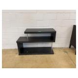 Modern Style Two-Tier Wood and Metal Shelf