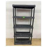 Five-Shelf Black Plastic Storage Rack