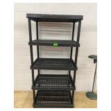 Black Plastic 5-Shelf Utility Storage Rack