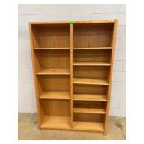 Double Section Oak Bookshelf