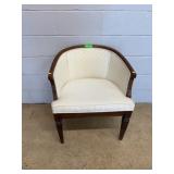 Wood Frame Barrel Back Upholstered Chair