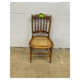 Wooden Spindle Back Chair With Cane Seat