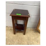 Wood Side Table With Lower Shelf