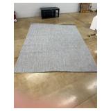 Gray and White Flatweave Rug