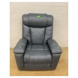 Gray Faux Leather Power Recliner