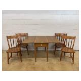 Wood Drop Leaf Dining Table with 4 Chairs