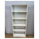 White Laminate 5-Shelf Bookcase Storage Unit