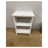 White Rolling Shelf Unit with Two Shelves