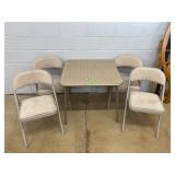 Folding Card Table With Four Metal Chairs